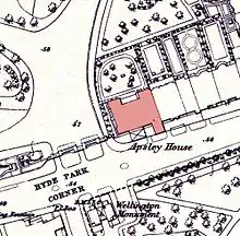 A street map of Piccadilly and Park Lane, showing streets and houses