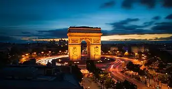 The Place Charles de Gaulle at night