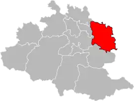 Location of the Canton of Mirepoix in the Ariège department.