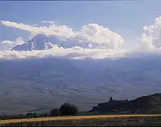 Ararat, Khorvirap monastery in front of Mount Ararat