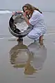 Arpad with a steelpan in Malibu.