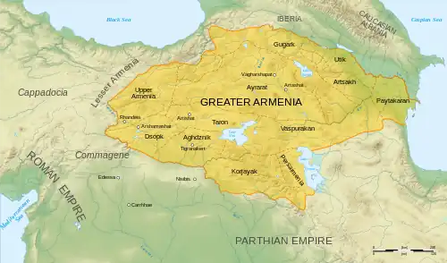 Arshakuni Armenia in 150 AD