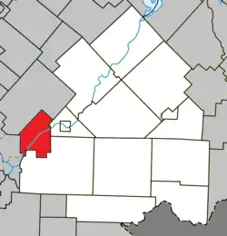 Location within Le Haut-Saint-François RCM