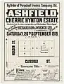 Ashfield Cherrie Hynton Estate, 1919, Richardson and Wrench, Holden St, Clissold St, lithograph William Brooks and Co.