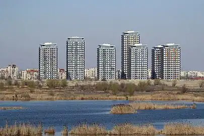 Apartment blocks on Strada Glădiței near the Văcărești Nature Park (late 2000s-early 2010s)