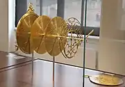 Exploded view of an astrolabe