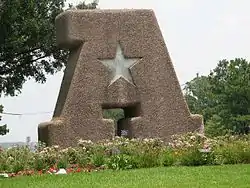 The "Big A", with Lake Houston in the background