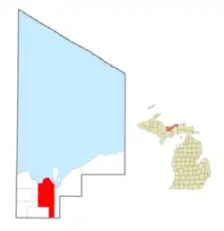 Location within Alger County