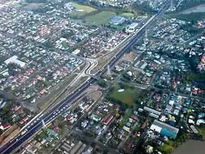 SH 1, as the Southern Motorway, in Ōtāhuhu, Auckland