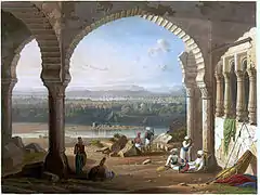 View of Begumpura from Aurangzeb's palace 1830s