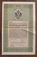 a 1915 Austrian war bond