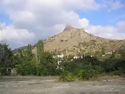 View of Mizhrichchia with the Crimean Mountains in the background.