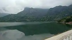 Azhiyar dam and Western Ghats near Pollachi