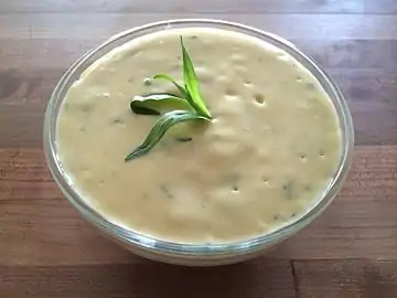 Sauce béarnaise or Béarnaise sauce.