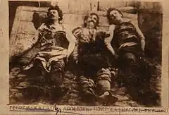 The bodies of Apostol Petkov (centre), Ioryi Mucitano (left) and Vasil Pufkata (right)