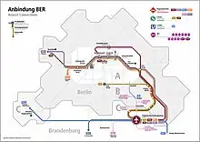 Map of railway connections at Berlin Brandenburg Airport