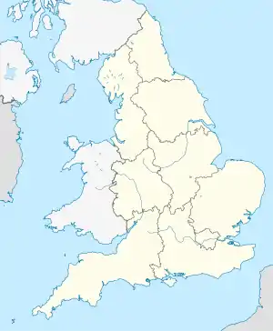 Map of England showing the locations of towns and battles. Bosworth is in the centre, northwest of London.