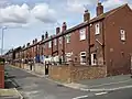 Rear gardens of terrace houses