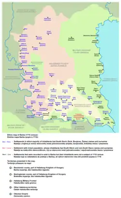 Ethnic map of Bačka (1715 census)