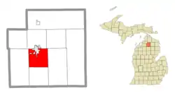 Location within Otsego County