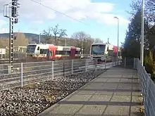 Crossing of two Ringzüge trains in Aldingen station