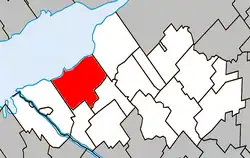 Location within Nicolet-Yamaska RCM