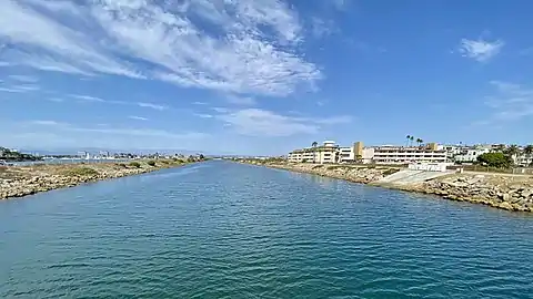 Near the mouth of the river, from Pacific Avenue Bridge