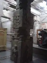 Someswara Temple,Old Madiwala, Bangalore. With four carved pillars, the artha mantapa has a large and elegantly proportioned granite Nandi facing the linga.