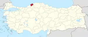 Location of the province within Turkey