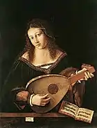 European lute painting by Bartolomeo Veneto