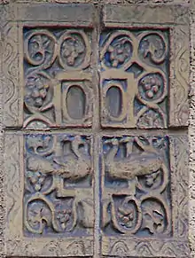 Batchelder tile, detail on chimney of the Batchelder House (Pasadena, California)