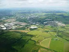 The town of Bathgate seen from the air