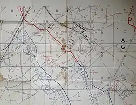 Second trench map showing British lines, carried by Vickers.