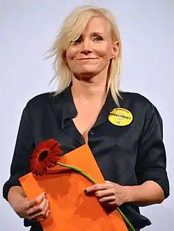 Bea Uusma at the announcement of nominees for the August Prize in 2013.