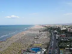 Rimini is a major seaside tourist resort in Italy