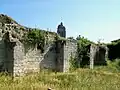 Ruins, with the Saint-Laurent church clock tower behind (2011).