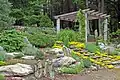 The rock garden with pergola