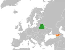 Map indicating locations of Belarus and Georgia