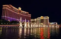 Bellagio fountains at night