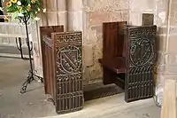 Misericord at entrance to chancel