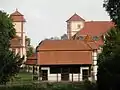 Uckermannsches Manor House, with stables in front