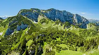 The north face of the Benediktenwand (1,800 m/5,900 ft)