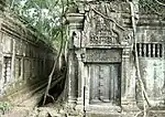 Blind door, lintel and pediment in Angkor Wat style.