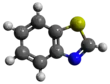 Ball-and-stick model of benzothiazole