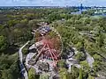 Aerial view with ferris wheel