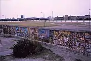 Berlin Wall looking east from the west side, 1986