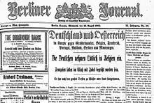 The front page of the Berliner Journal