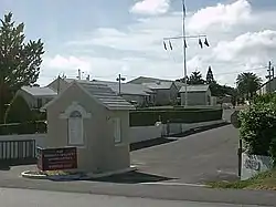 The main gate of Warwick Camp, as it appears today, from the South Shore Road (formerly The Military Road).