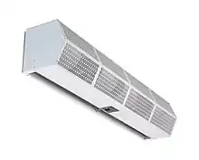 A typical commercial air curtain enclosure