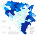 Share of Serbs in Bosnia and Herzegovina by municipalities in 2013